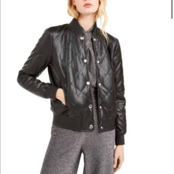 Michael  Kors  Quilted Bomber Jacket Size L - Picture 1 of 9